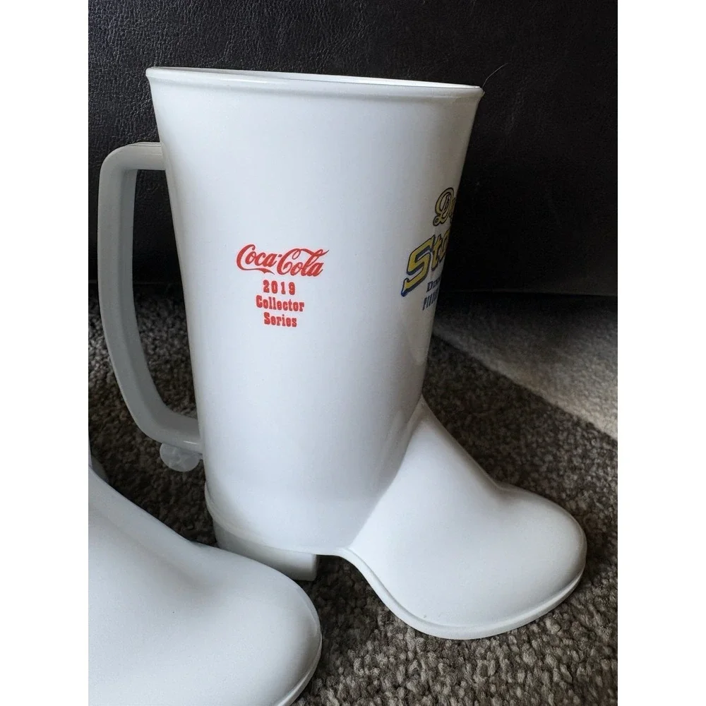 3 Lot Dolly Parton's Dixie Stampede Plastic Souvenir Boot Cup Mug Coca Cola 2019